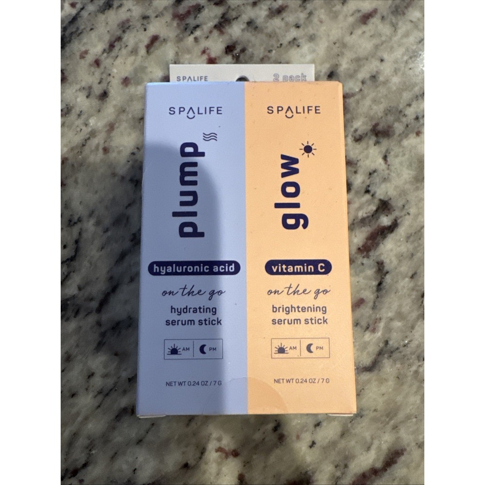SpaLife Plump & Glow Serum Sticks 2-Pack | Hyaluronic Acid & Vitamin C